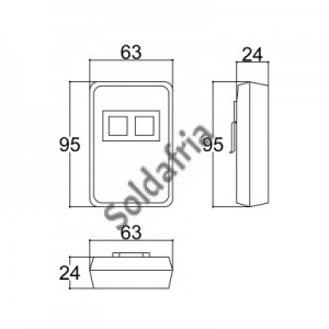 Caixa Patola CR-095 TC 22x62x95mm Caixa Patola CR-095 TC 22x62x95mm